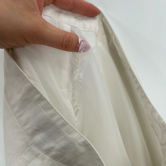 TOMMY BAHAMA *Flawed* Women's White 100% Linen Wide Leg Pants Size 10 - Picture 8 of 8